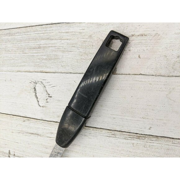 Star Stainless Serving Slotted Spoon  11 1/2" Vintage Black Handle - Picture 2 of 7